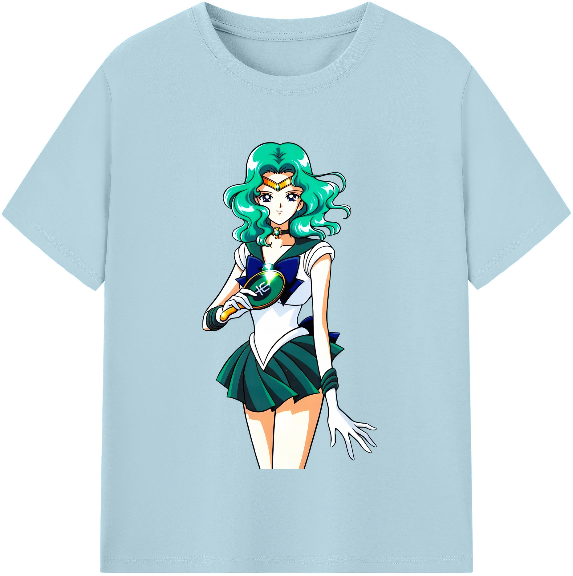 （画像用） 美少女戦士セーラームーン 海王 みちる（かいおう みちる） Sailor Moon Kaiou Michiru 綿100％半袖Tシャツ（フロントプリント）